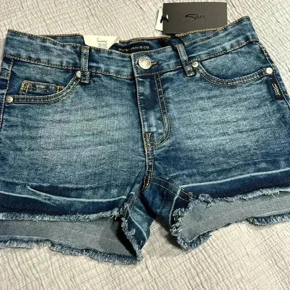 Silver brand girls denim shorts new tags